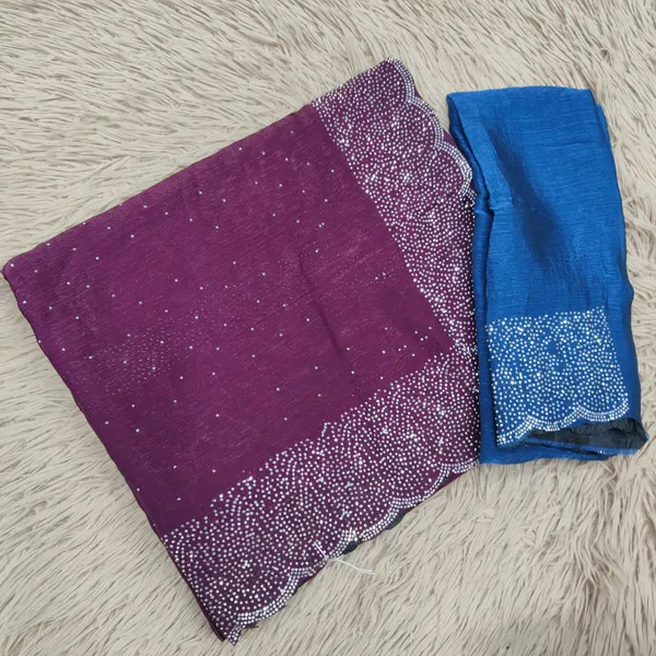 Premium Fendy Silk Saree with Multi-Colour Stone Work | SR86